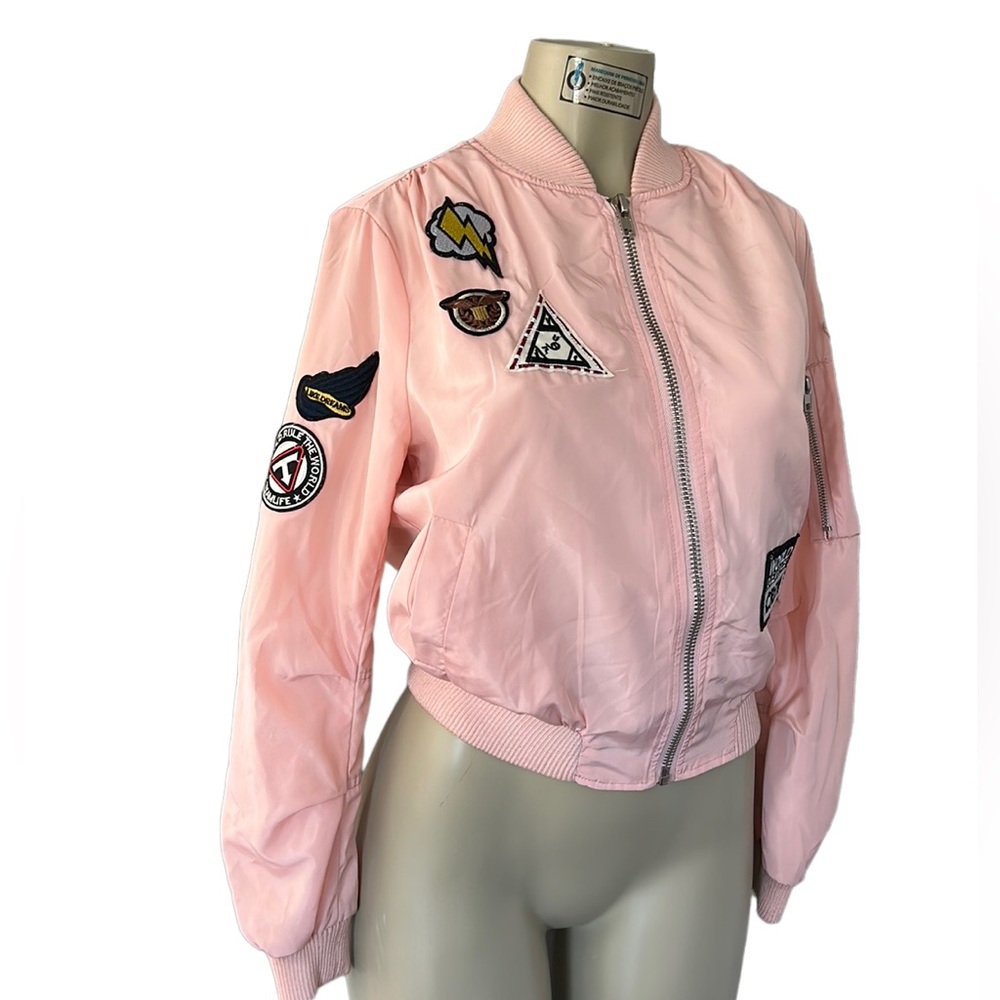 Bomber jacket with patches